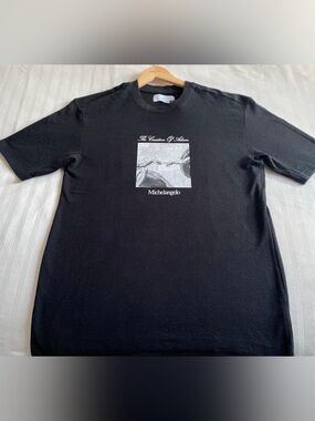 Primark Black Graphic Crew Neck Tee